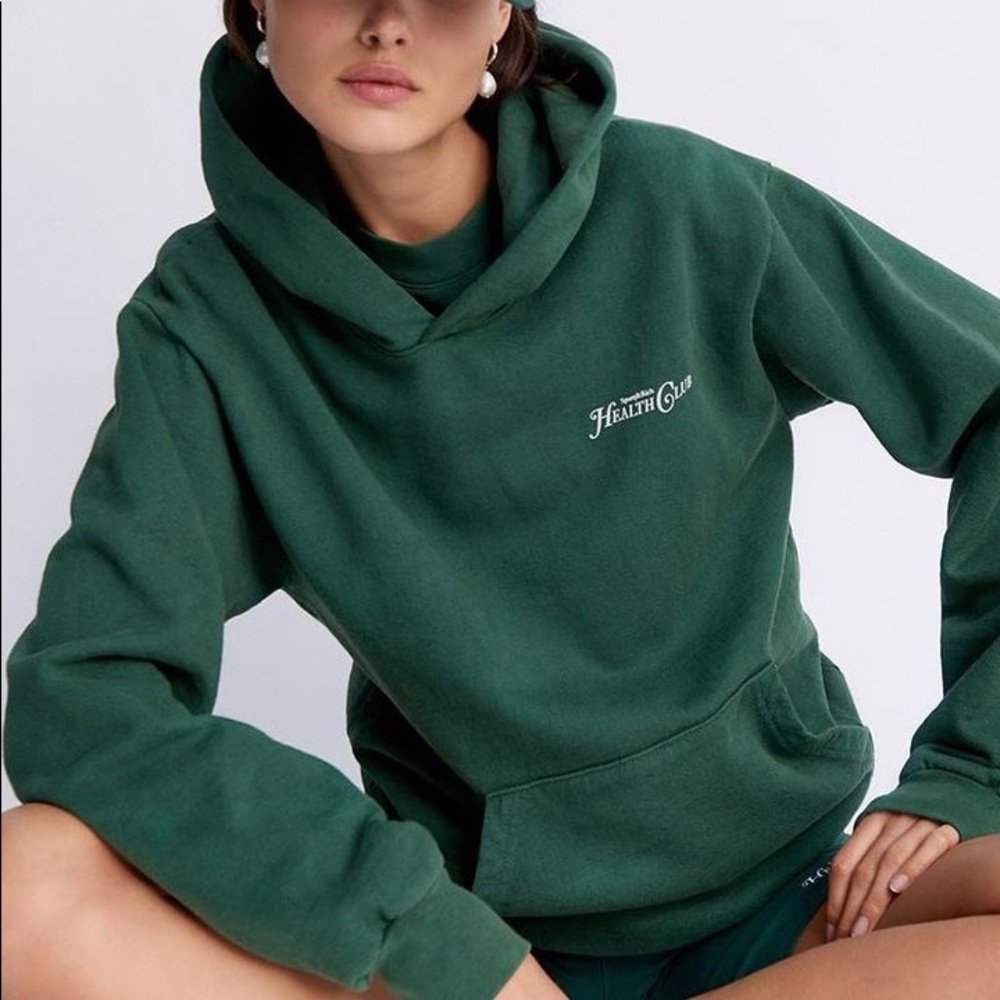 NEW Sporty And Rich Health Club Green Hoodie